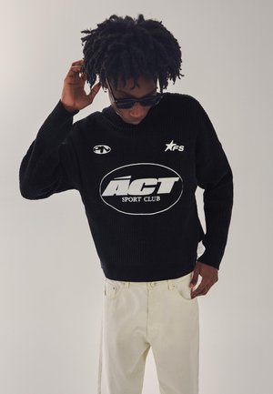 PRINT - Striktrøje - black