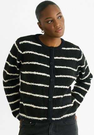 STRIPE MILITARY CROP - Cardigan - black