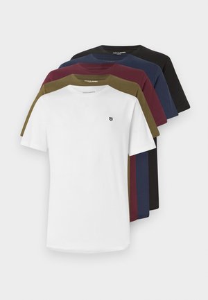 JPRBRODY TEE CREW 5 PACK - T-shirts - navy blazer/white/olive night/black/portroyale