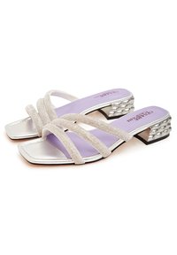 Cesare Gaspari Mules à talons - silver-coloured