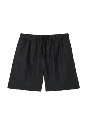 Schwarze Freizeithose mit elastischem Bund, vorderem Kordelzug und zwei vorderen aufgesetzten Taschen.