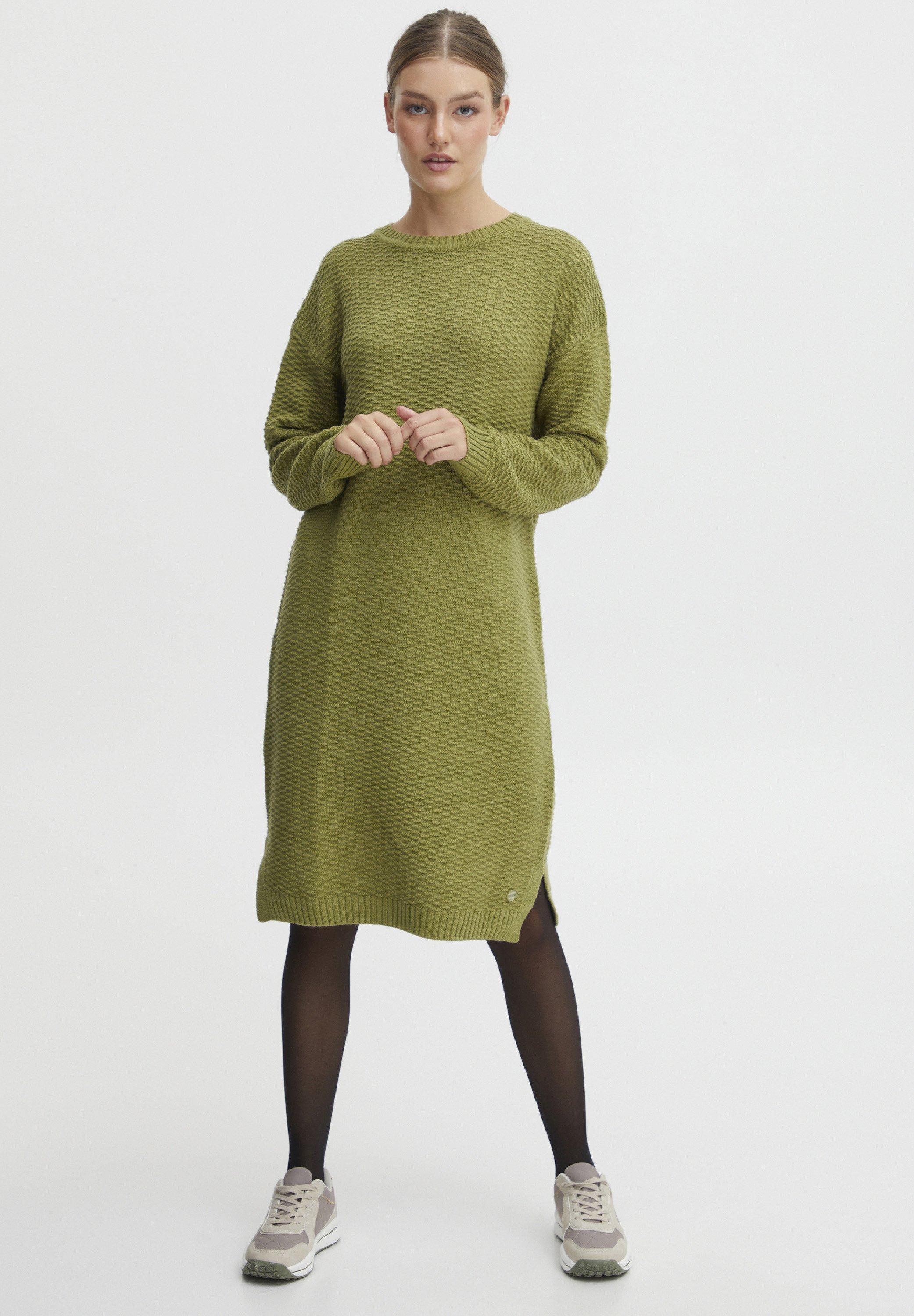 Oxmo OXMILIKA - Gebreide jurk - sage/Grijs denim/greydenim - Zalando.nl