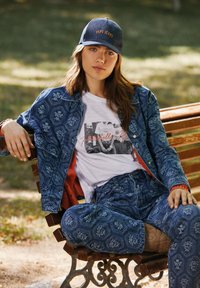 LOA JACQUARD - Farkkutakki - blue denim