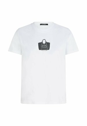 KARL LAGERFELD, KARL LAGERFELD T-SHIRT BAG MOTIF SLIM-FIT - Camiseta estampada - white