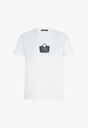 KARL LAGERFELD, KARL LAGERFELD T-SHIRT BAG MOTIF SLIM-FIT - Trükipildiga T-särk - white