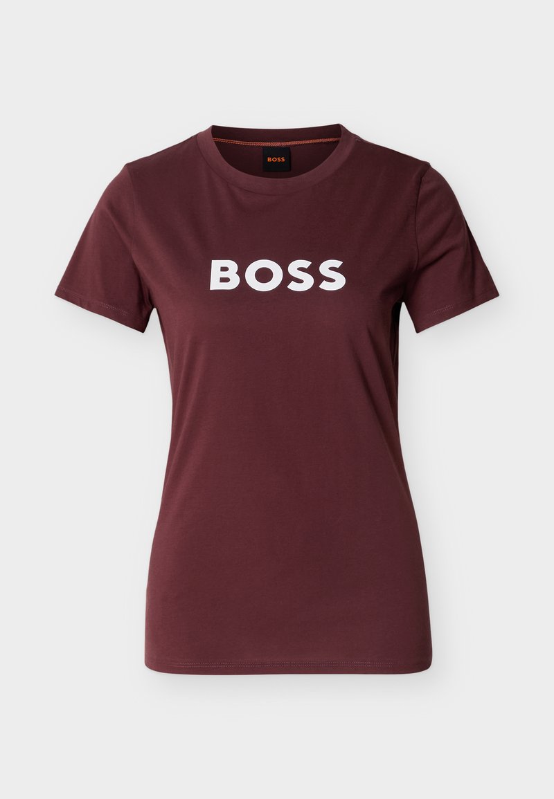 BOSS ELOGO - Nyomott mintás póló - dark brown/sötétbarna - Zalando.hu