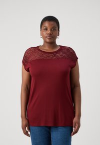 ONLY Carmakoma CARFLAKE LIFE S/S MIX JRS - Paprasti marškinėliai - syrah