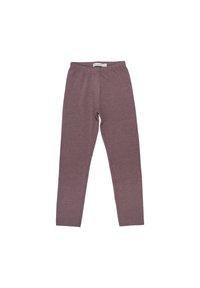 Lilla leggins laget av elastisk stoff med en glatt tekstur, med et elastisk midjebånd og en tettsittende design for en formeget tettsittende passform.