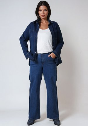 ÉVASÉ EN BICOLORE - Flared Jeans - bleu brut