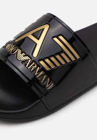 EA7 Emporio Armani UNISEX - Чехли за басейн - black/gold