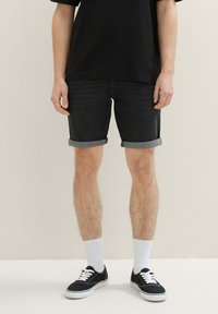 TOM TAILOR DENIM Jeansshorts - used dark stone black denim