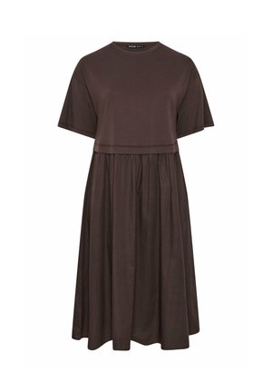 Yours Clothing, PLUS SIZE MIDI DRESSES - Jerseyjurk - brown