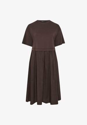 Yours Clothing, PLUS SIZE MIDI DRESSES - Jerseyjurk - brown