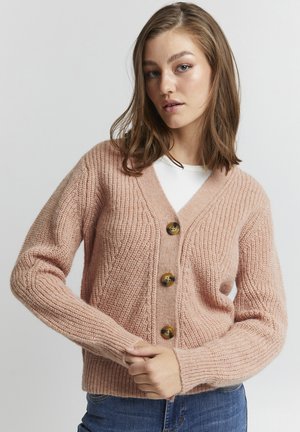 PULZ PZIRIS - Strickjacke - mahogany rose melange