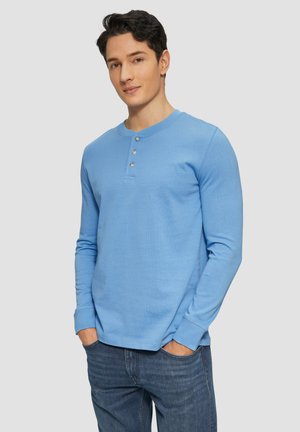 MIT HENLEYAUSSCHNITT UND WEB-DETAILS - Pikkade varrukatega topp - blau