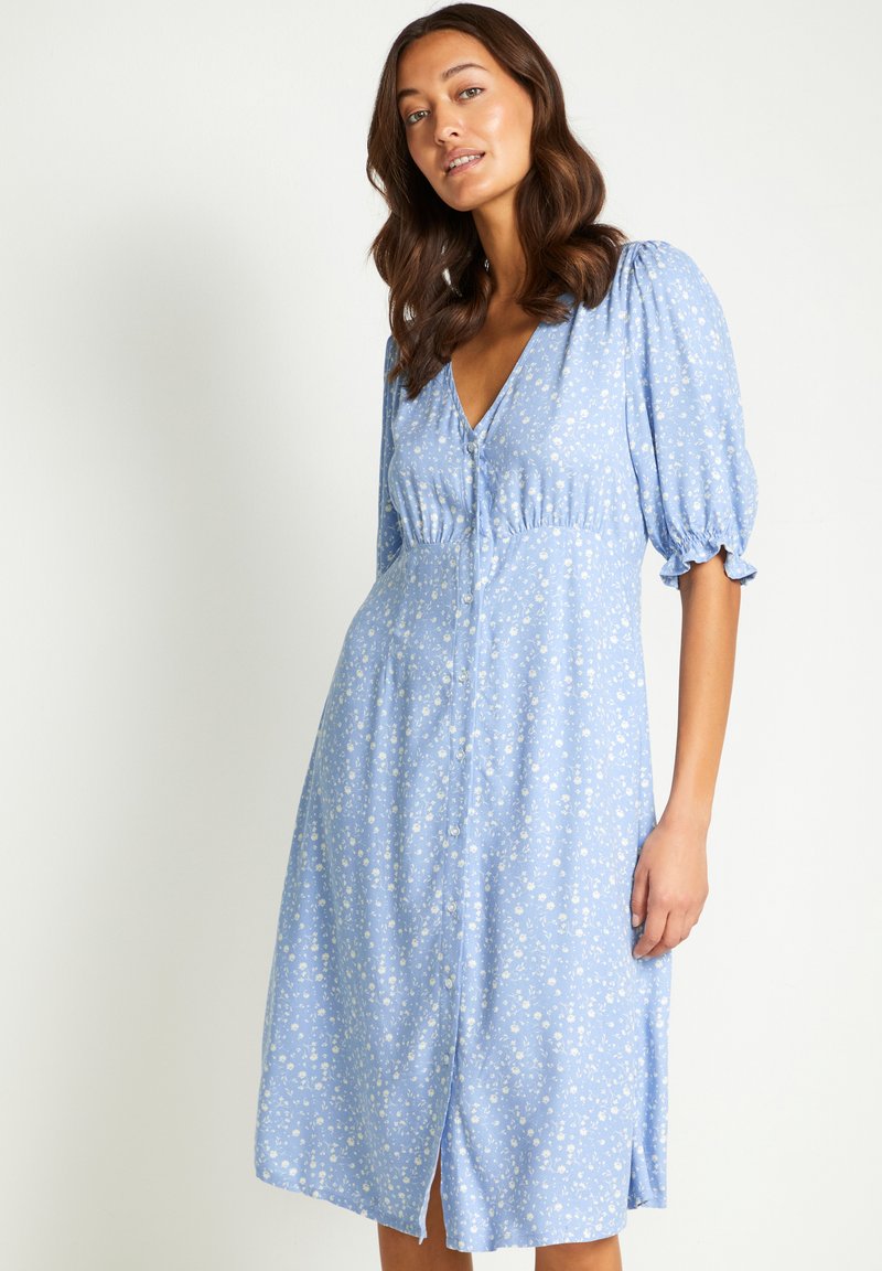 Damen Freizeitkleider | Culture CUNILDA Blusenkleid blue flower/blau - YQ90459 Damen Freizeitkleider | Culture CUNILDA Blusenkleid blue flower/blau - YQ90459