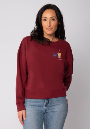 FUNNY CAT - Sweatshirt - burgundy