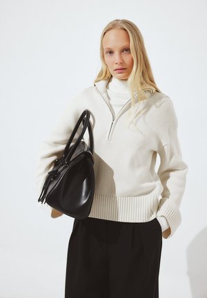 HIGH NECK ZIPPED - Pulover - offwhite