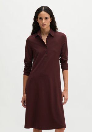 Marc O'Polo, MARC O'POLO HEMDBLUSENKLEID FLARED AUS SINGLE JERSEY MIT PAPER-FINISH   - Jerseykleid - black cherry