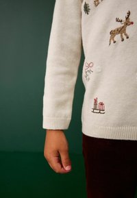 Next CHRISTMAS-REGULAR FIT - Top s dlhým rukávom - ecru santa snowman