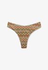 LUXURY CHEVRON ROUNDED HIGH-CUT BRAZILIAN - Bikinibroekje - tan green blue