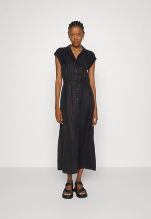 REFIBRA MAXI SHIRT DRESS - Shirt dress - black