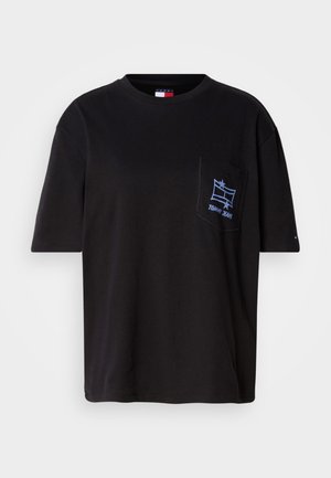 Tommy Jeans, 90S GRAFFITI POCKET UNISEX - T-shirt print - black