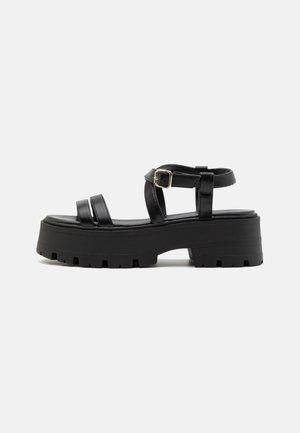 Sandalen met plateauzool - black