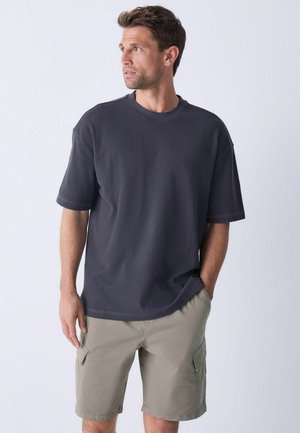 CONTRAST STITCH TEXTURED  - Basic T-shirt - charcoal grey