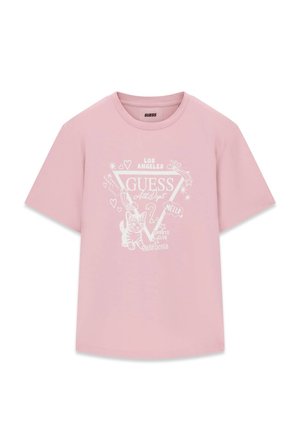 Guess, T-SHIRT MIT DREIECK-LOGO - T-shirt imprimé - rose