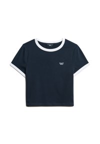 Superdry & Co VINTAGE RINGER CROP - T-shirts basic - eclipse navy