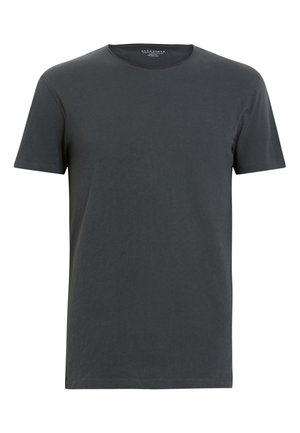 Donkergrijze korte mouwen t-shirt van katoen. Voorzien van een ronde hals, regular fit en een gladde textuur zonder patronen of accenten.