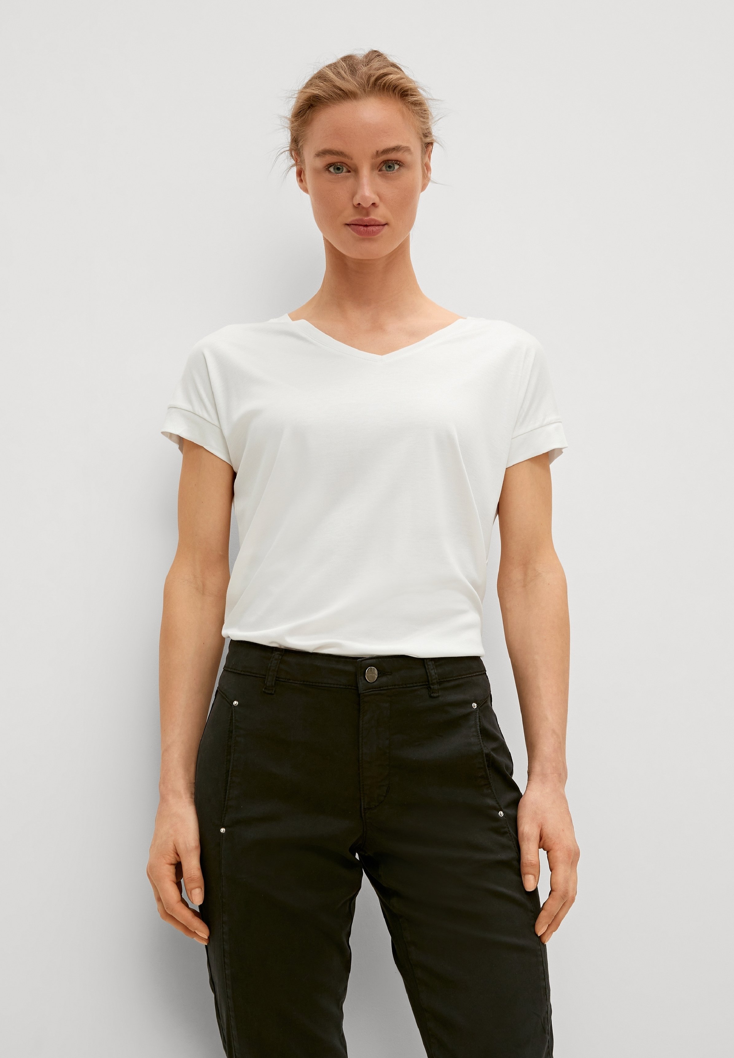 comma Basic T-shirt - off white/white 
