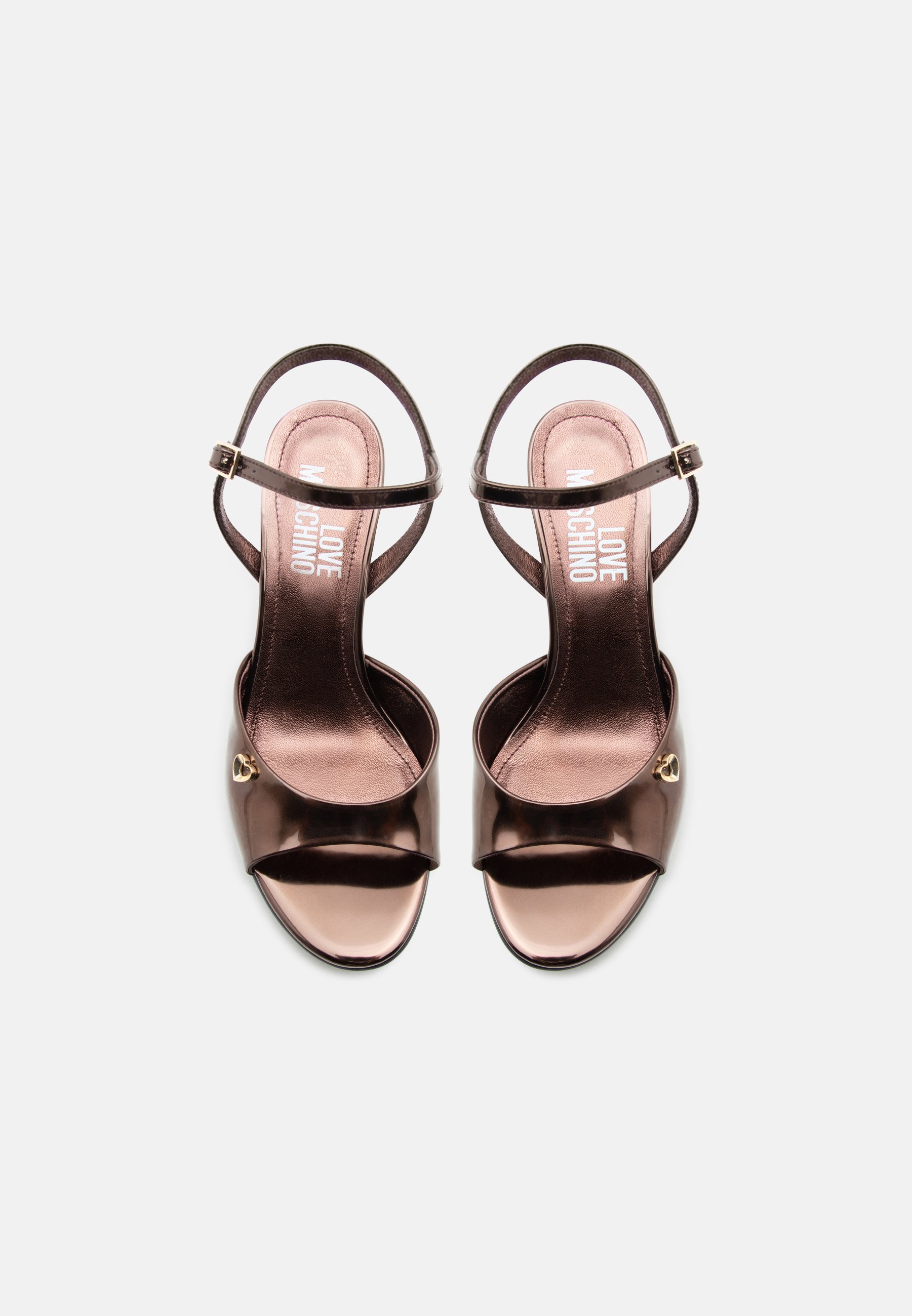 Love Moschino HEART SCULPTURE - Sandals - mud/brown - Zalando.co.uk