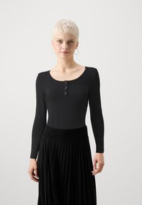 ONLY Petite ONLLIVE LOVE PLACKET - Topper langermet - black