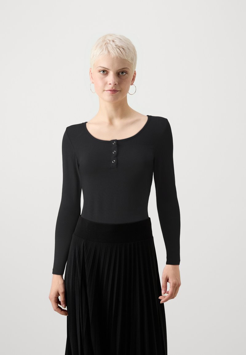 ONLY Petite ONLLIVE LOVE PLACKET - Topper langermet - black