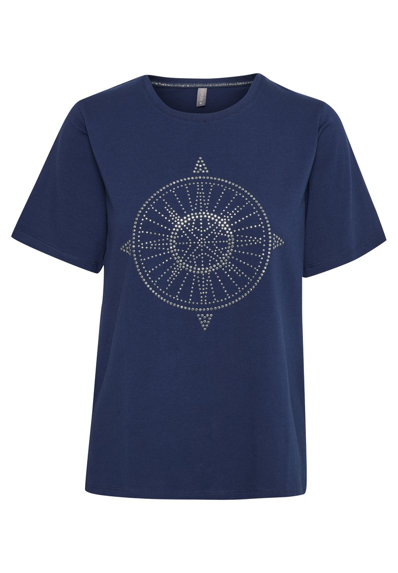 culture T-shirt print donkerblauw