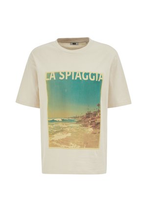 WE Fashion, T-shirt imprimé - beige