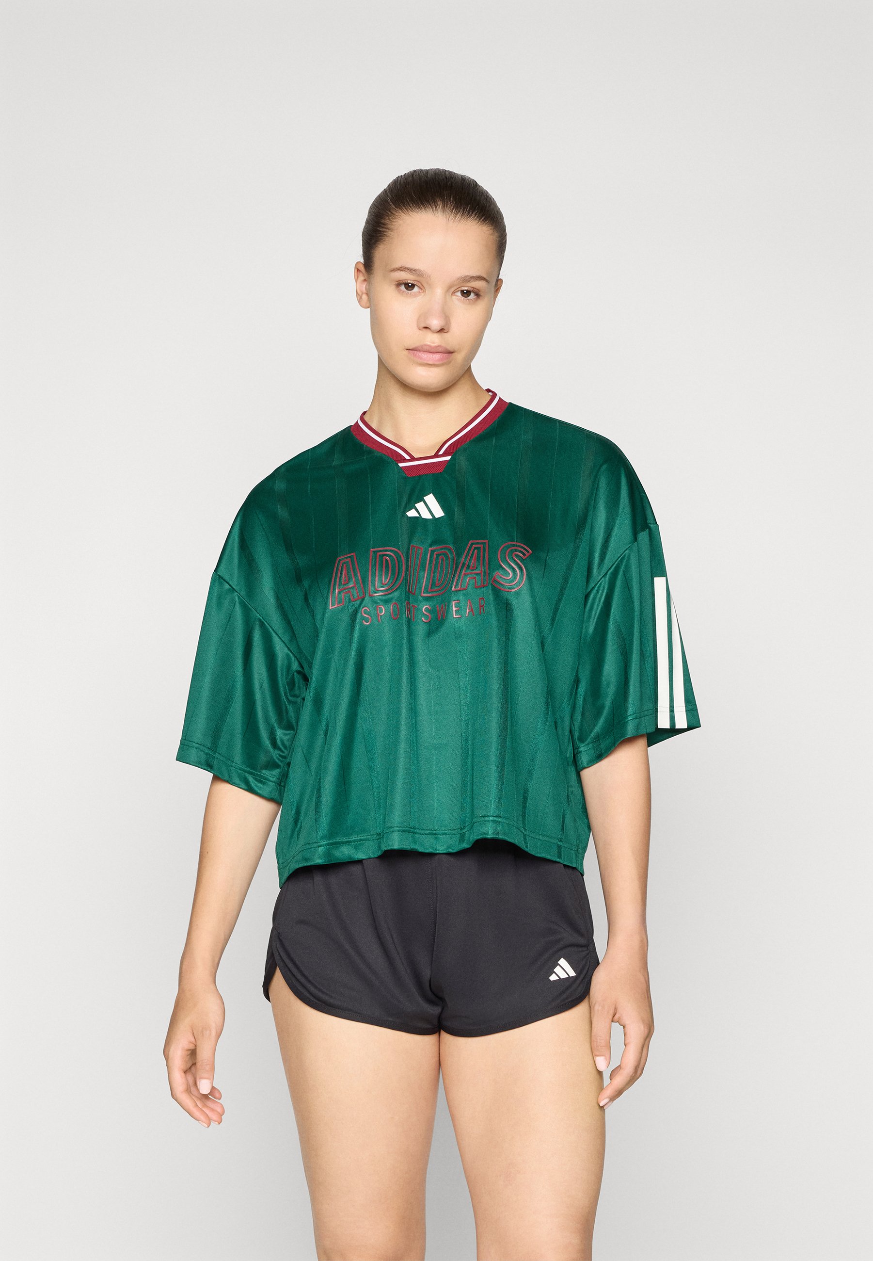 adidas Sportswear TIRO  - Print T-shirt - dark green/collegiate burgundy/white/dark green - Zalando.co.uk