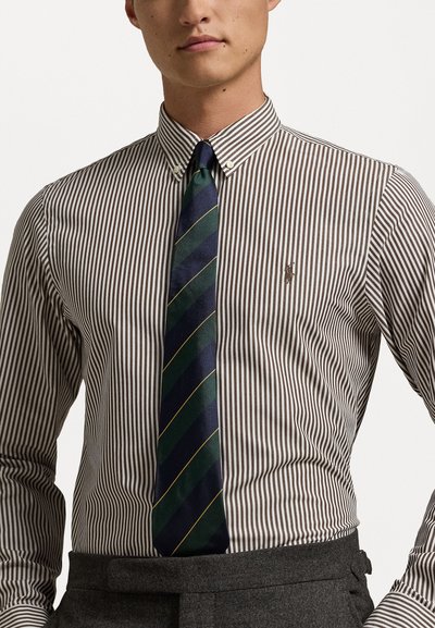Polo Ralph Lauren SLIM FIT STRIPED STRETCH POPLIN SHIRT - Skjorta - cooper brown/white