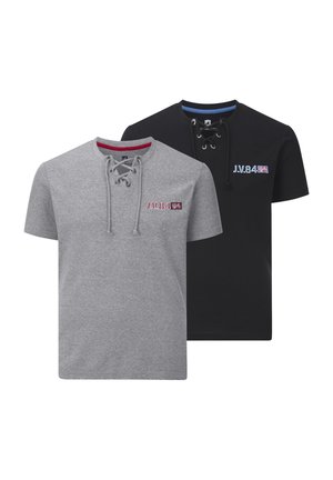 DOPPELPACK  MAYKO - Print T-shirt - grau schwarz