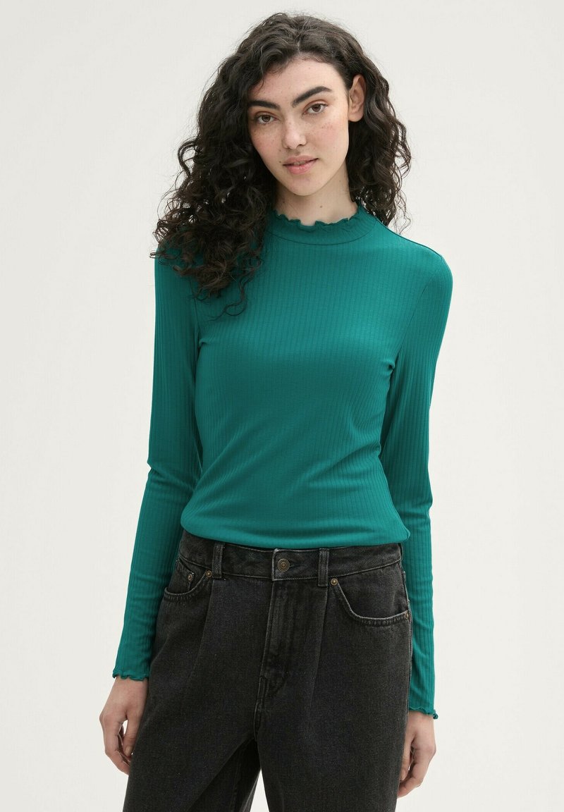 TOM TAILOR DENIM MIT STRUKTUR - Majica z dolgimi rokavi - jade green