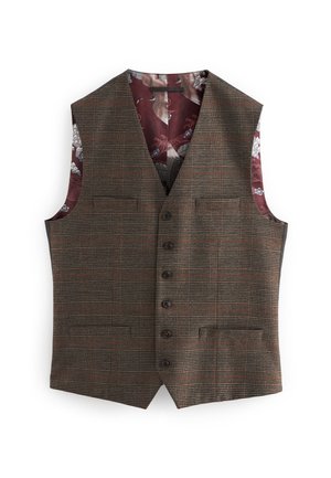 CHECK - Gilet elegante - brown