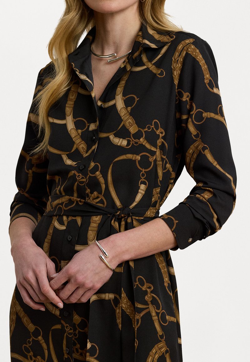 Lauren Ralph Lauren Belting Print Crepe Shirtdress - Shirt dress - black