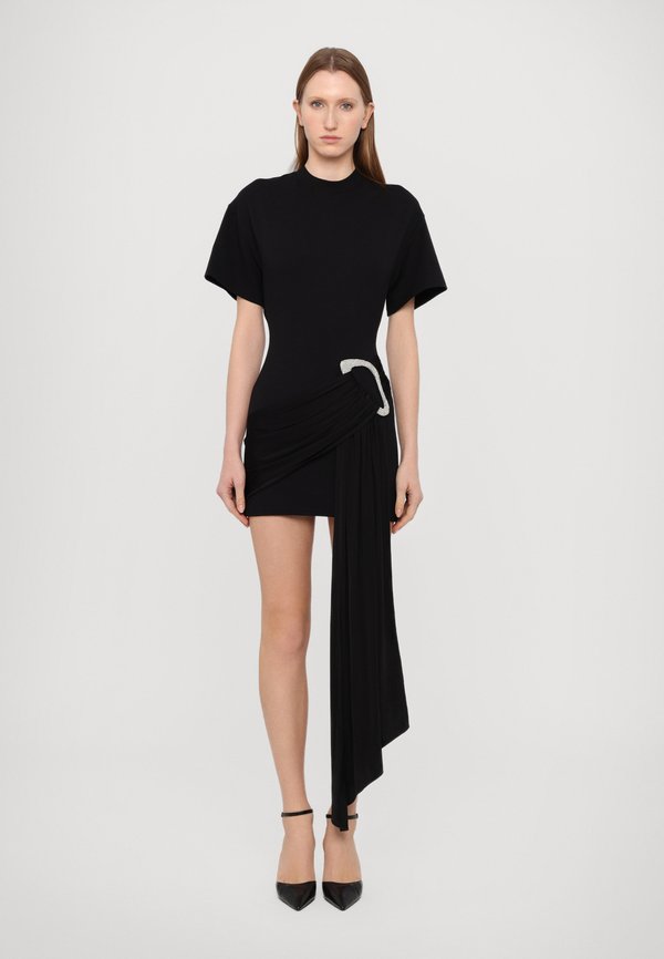 CRYSTAL BUCKLE DRAPE FABRIC DETAIL DRESS - Cocktail dress / Party dress