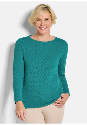 MIT WABENSTRUKTUR - Strickpullover - emerald