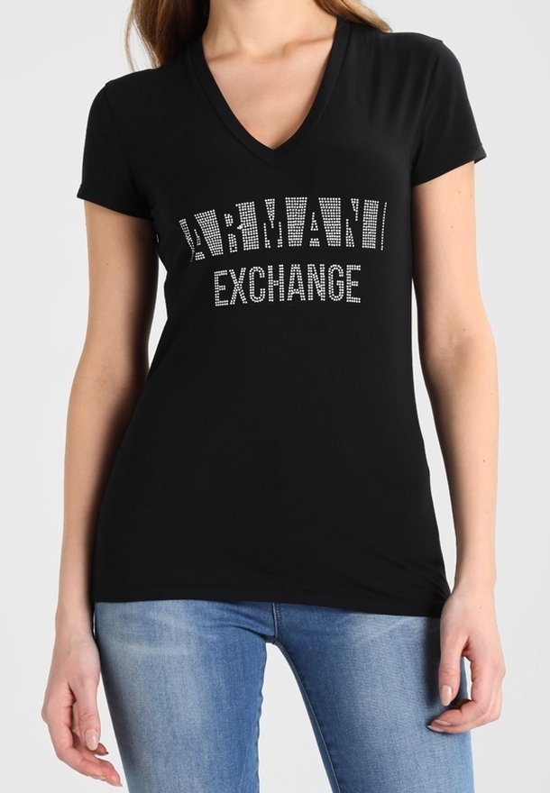 Armani Exchange Camiseta estampada black/negro (Segunda mano