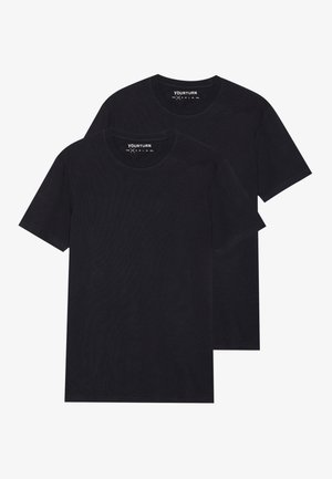 UNISEX 2 PACK BASIC REGULAR T SHIRT - T-shirt basique - true black