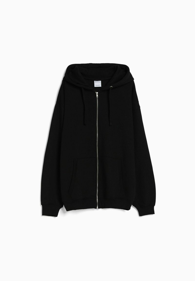 Bershka Sweater met rits zwart Bershka Sweater met rits zwart