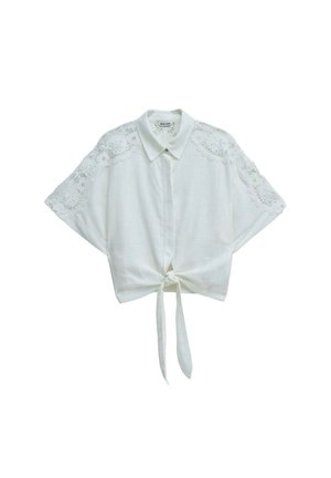 Salsa Jeans, SALSA JEANS KURZARMBLUSE FRONT KNOT SHORT SLEEVE - Button-down blouse - weiss